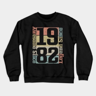 38th Birthday Gift Idea Awesome Since 1982 Crewneck Sweatshirt